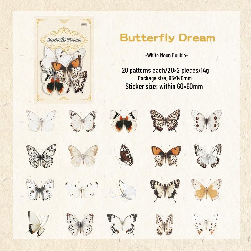 Dazzling 3D Laser Butterfly PET Sticker Pack for DIY Journal Decoration