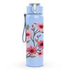 1PC Pink Plum Blossom Floral Branch 750ml Color Plastic Sports Water Bottle Leakproof Flip Straw Lid For Sports Office Home Use
