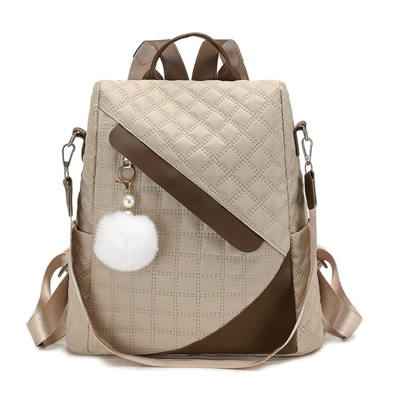 

Women s Backpack Commuter Large Capacity Backpack Dual-purpose Single Shoulder Travel Bag бежевый