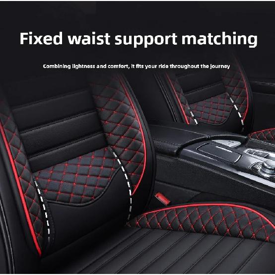 Luxurious PU leather car seat cover, 3D wing & fixed lumbar support - Soft, comfortable and durable, suitable for most Car
