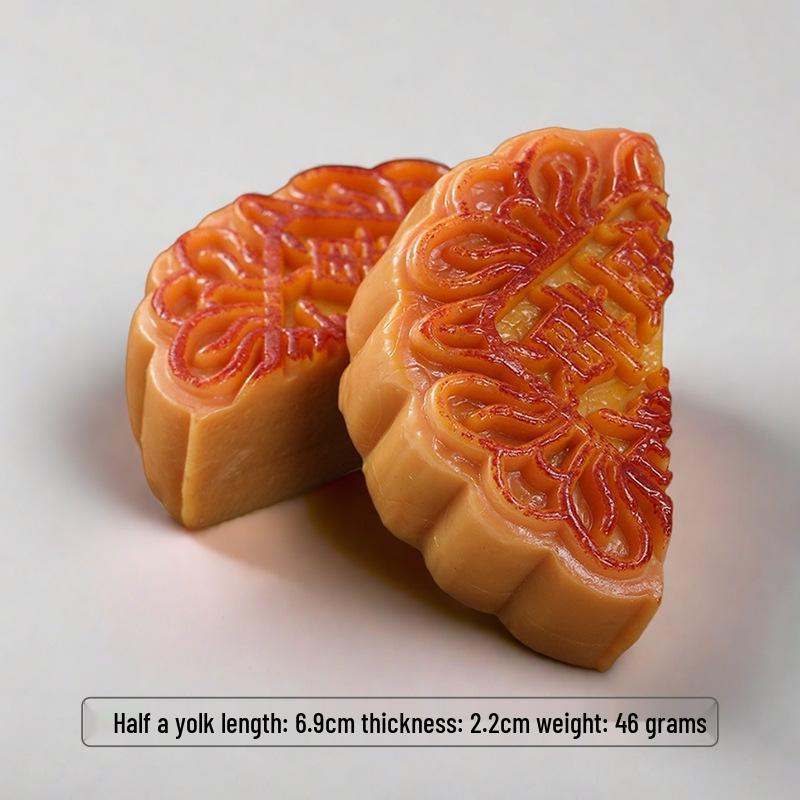 PVC Fake Mooncake Toy - Mid-Autumn Festival Egg Yolk, Lotus Seed, Red Bean Paste Flavors - Display/Photography Prop