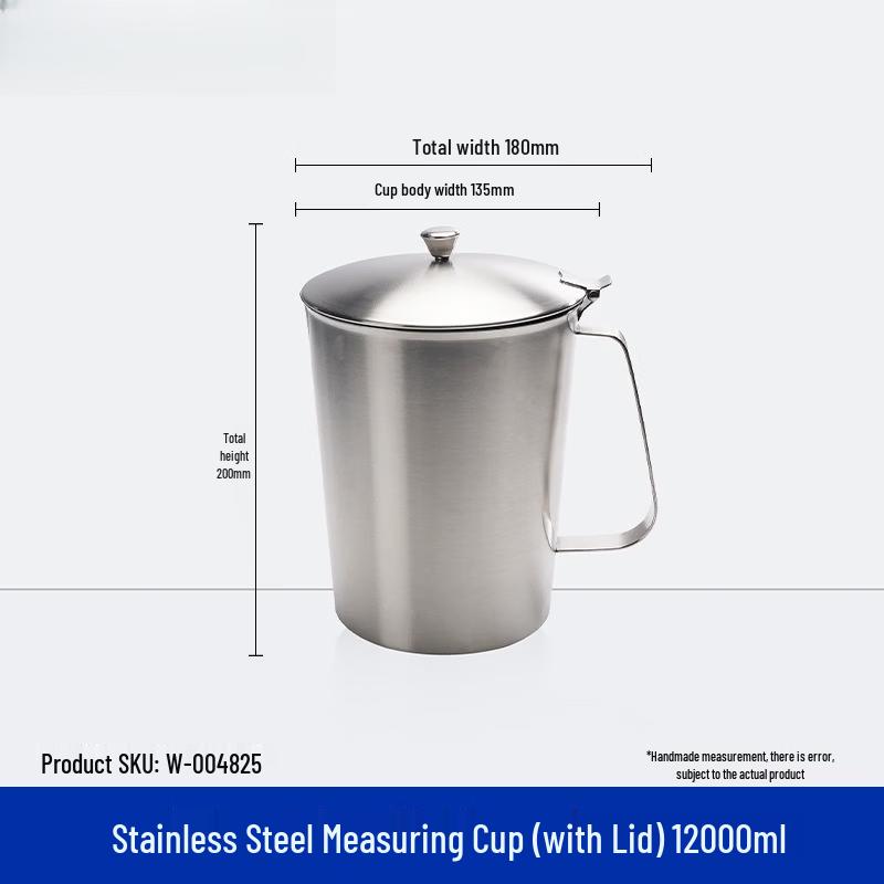 Xihe 2000ml Stainless Steel Measuring Cup with Lid and Scale