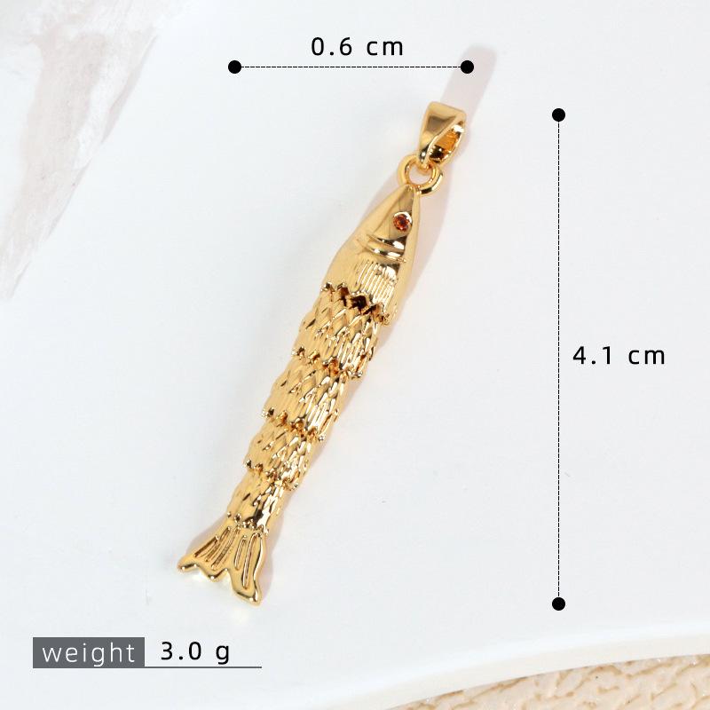 Měď Skutečná Zlatá Barva Zachovávající Barvu Galvanické Pokovování Kapr Zlatý Rybka Kyvadlo na Houpačce DIY Náramek Náhrdelník Náušnice Příslušenství