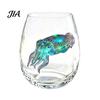 Durable Thick Base Glass Cups Stemless Wine Glasses with Marine Animal Pattern, 420ml Capacity, High Borosilicate Decorative Aesthetic Water Tumblers