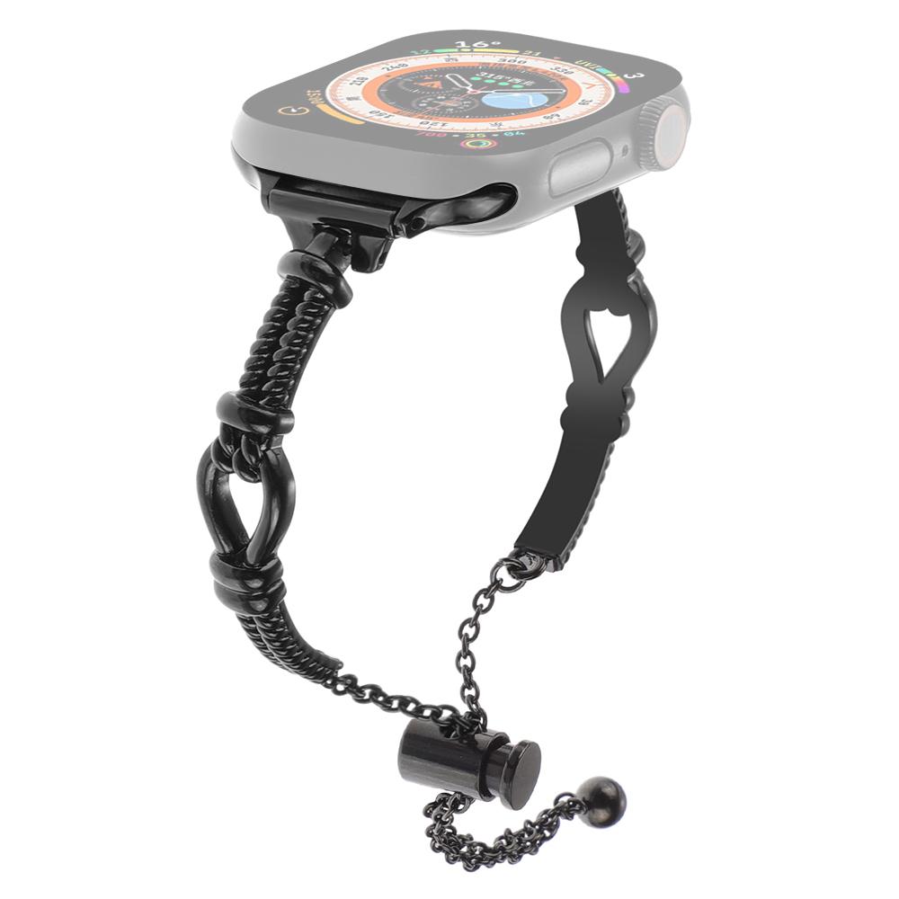 

For Apple Watch 10 46mm/Ultra 2/Ultra 49mm/9 8 7 45mm/SE (2023) SE (2022) SE 6 5 4 44mm/3 2 1 42mm Metal Watch Band Black