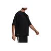 Adidas Logo Breathable Solid Color Casual Sport Short Sleeve T-Shirt Men Tops Black H61130