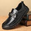 New Shoes for Men Genuine Leather Casual Shoes British Style Fashion Loafers Summer Micropores Leather Sandals