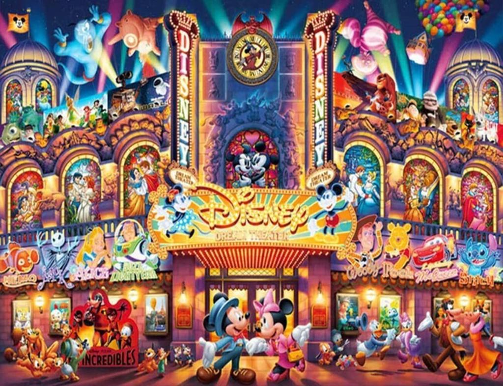 Tenyo In Stained Art Gyutto Series Jigsaw Puzzle Disney Dream Theater with Service Card (Tenyo) [Made Japan] 500-Piece (25x36cm) DSG-500-451