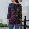 Women's Fashion Casual Round Neck 3/4 Sleeve Loose Printed T-Shirt Ladies Top