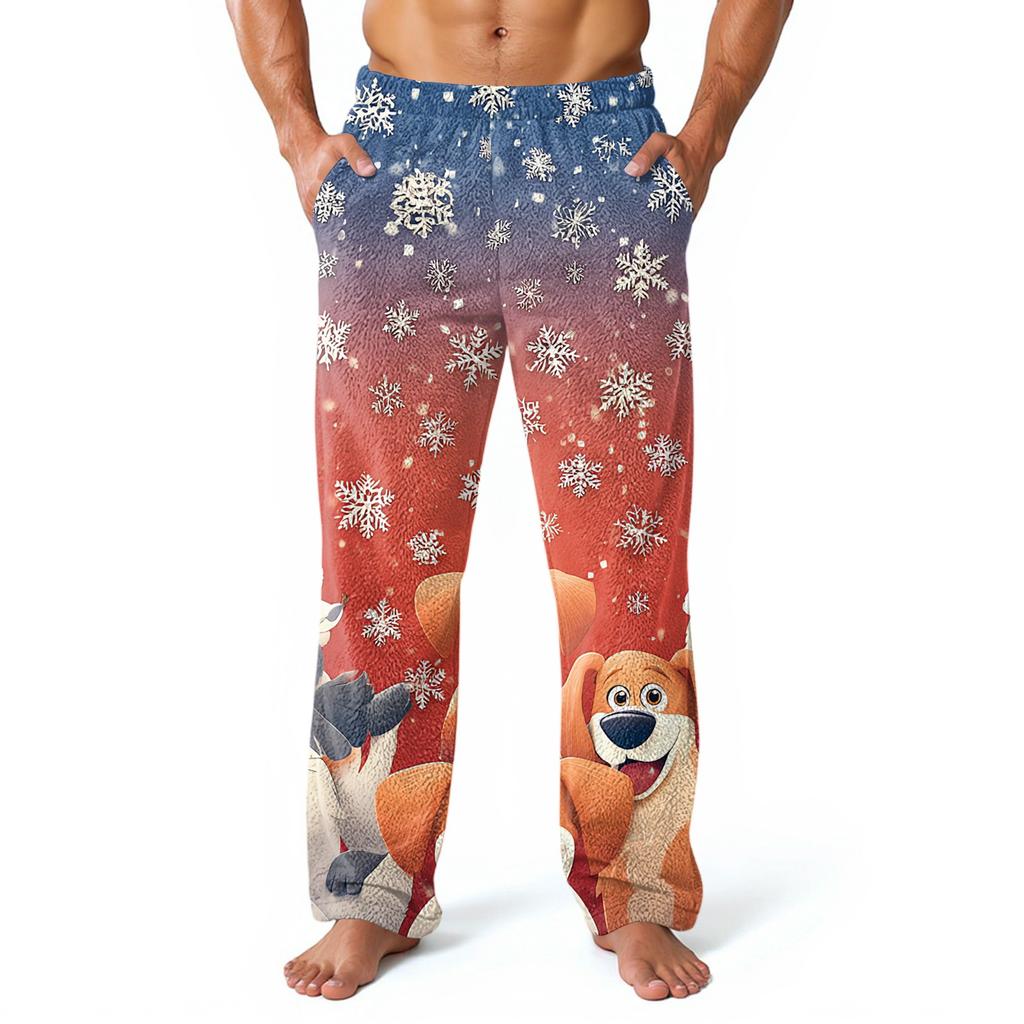 Herren Allover bedruckte Homewear-Hose Schlaf-Pyjamahose Lange Hose Pyjamahose