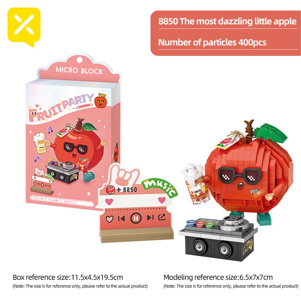 TOYLINX Creative Design Mini Fruit Party Building Block Model Apple Pineapple Assembly Toys Children and Teenagers Birthday Gift