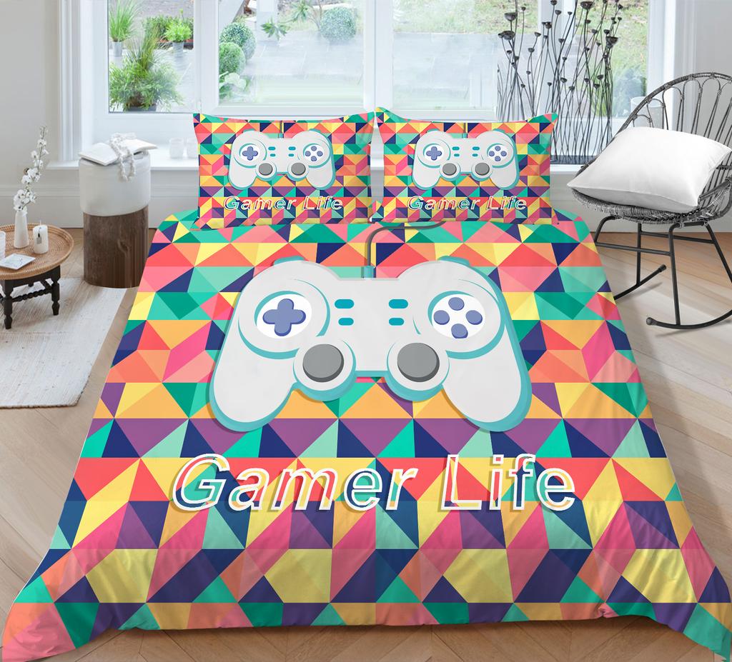 3D Luxury Bedding Set Children's Game Mouse Pattern Quilt Cover and Pillowcase 2 or 3 Full-size Washable Comfortable Bedding