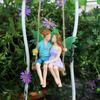 Luminous couple swing flower fairy, hanging, decorative craft, resin material, fluorescent wing fairy
