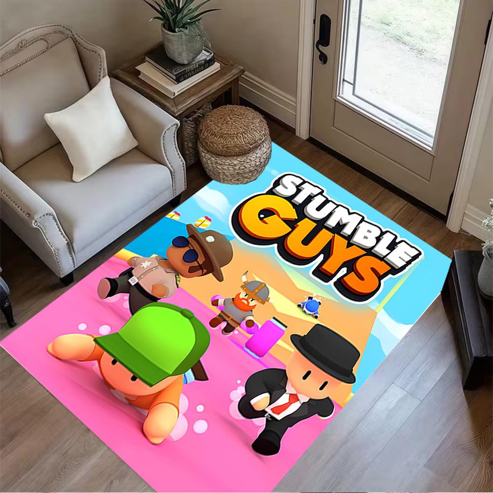 Stumble Guys: Fun Adventure Carpet Perfect for Foyer Decorate Room Playrooms Hallway Anti-slip Rug Decorate Offices Gift for Festivals