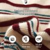 Zhaojun Women's 100% Cashmere Round Neck Colorblock Striped Thick Knit Top