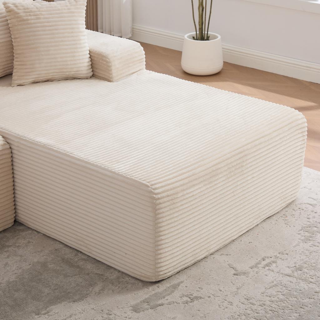 Modular Compression Sofa made of Chenille Fabric, filled with 30D High-Elastic Foam, Non-Slip Bottom, Ideal for Living Room and Other Rooms. BEIGE