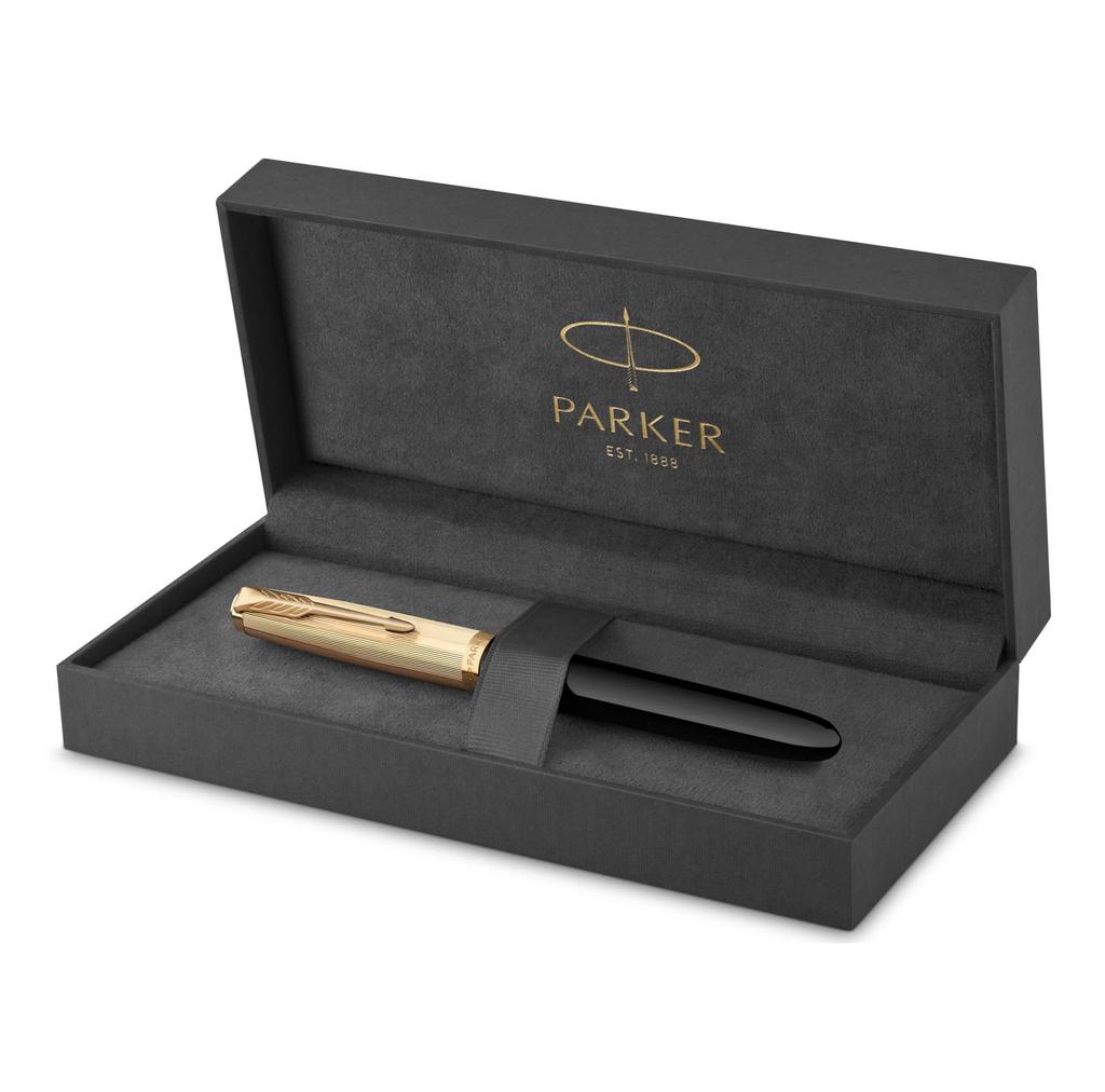 PARKER Fountain Pen 51 Premium Black GT Medium Point 18K Gold Nib Gift Box Genuine Imported Product 2123512