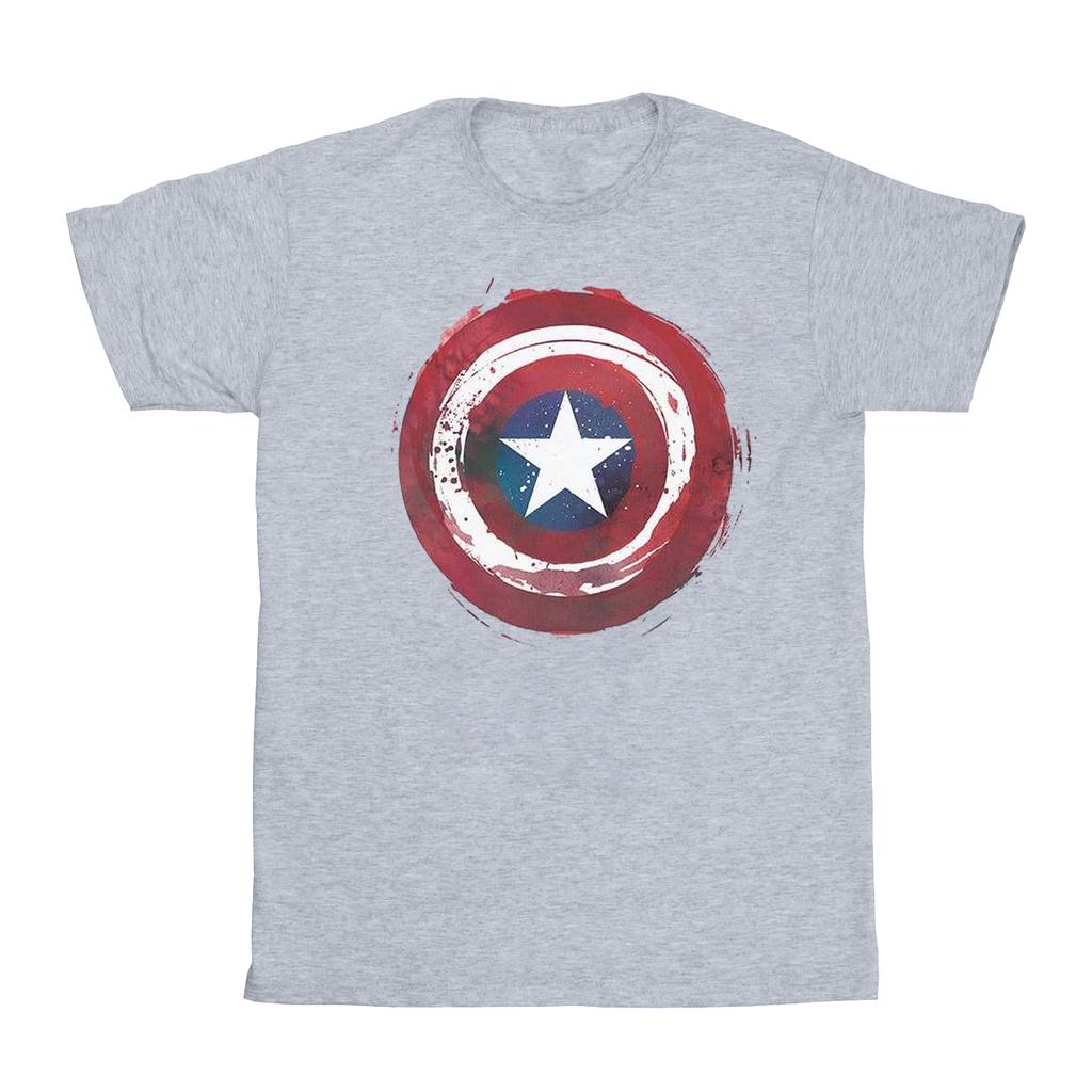 Marvel Herren Captain America Splatter Schild T-Shirt