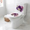 Toilet Wall Stickers Purple Pink Flower Design Self Adhesive Waterproof Bathroom Home DIY Decoration