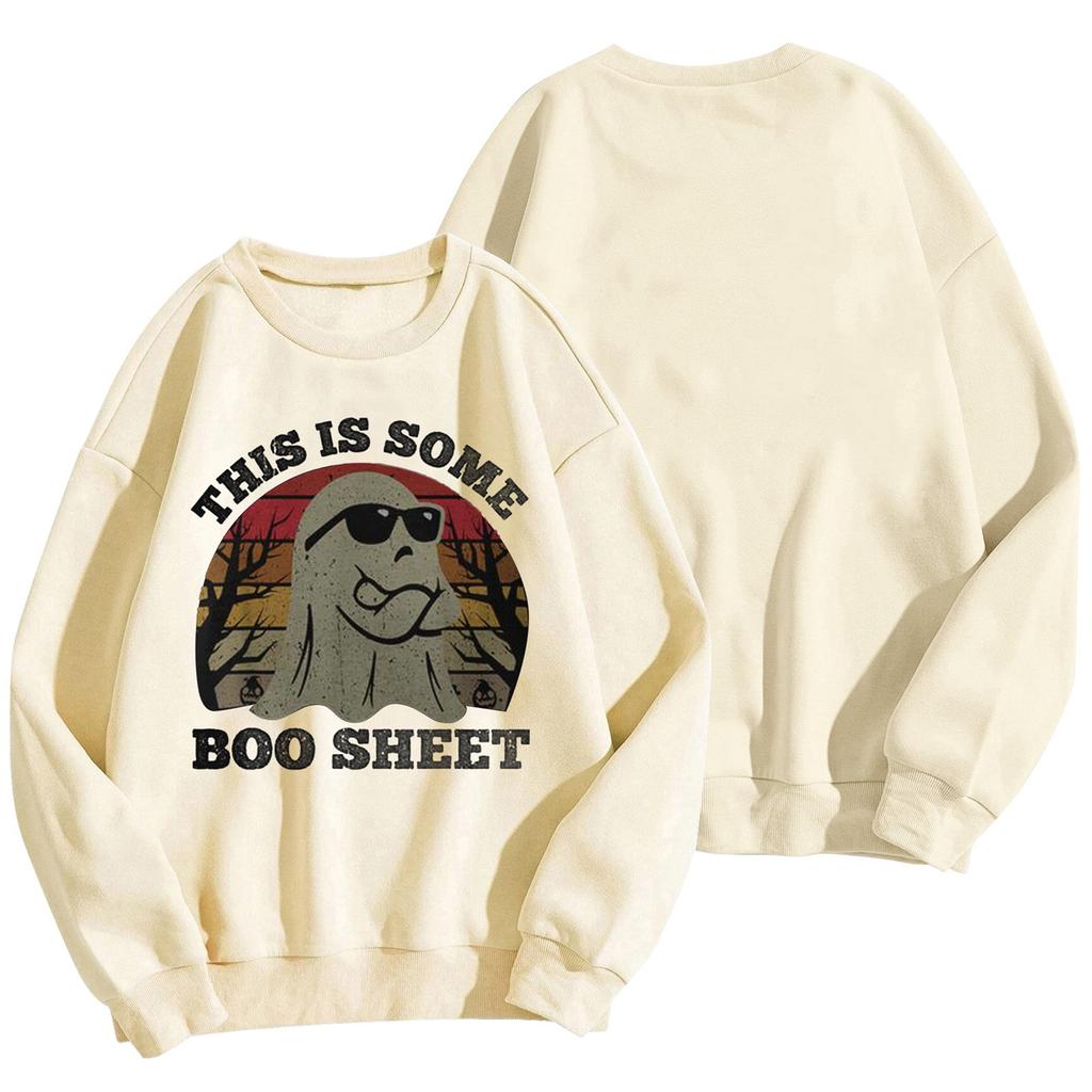 Women's Round Neck Printed Tops Cotton Casual Fashion Long Sleeve This Is  Some Booi Sheet Pullover Top Blouse