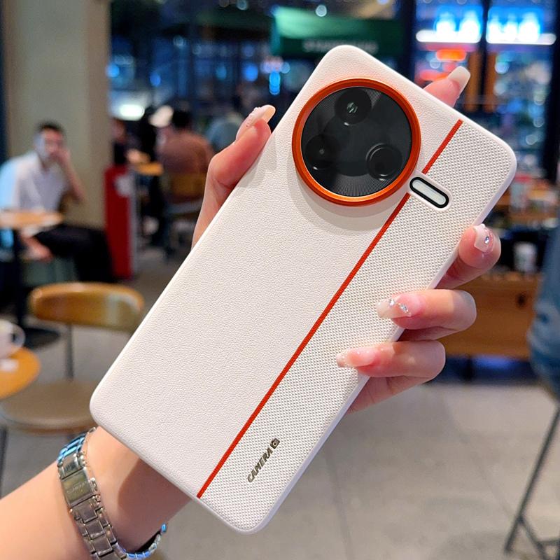 Für Xiaomi Redmi K80 5G/Poco F7 Pro 5G Hülle Spleiß PC + PU Leder Handy Rückabdeckung mit Metall-Kameraring/Tasten