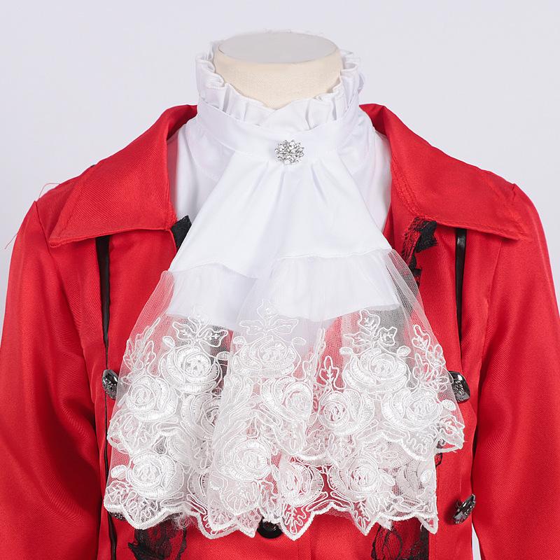 European & American Women's Medieval Lace Spliced Trench Coat Costume Set