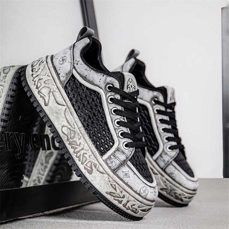 Little white shoes men's new drop plastic woven mesh breathable casual shoes fashion versatile board shoes trendy sports shoes