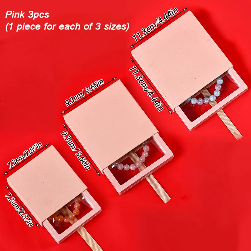 

3-piece set, 3 sizes transparent floating display box, plastic film jewelry storage box, jewelry packaging box/gift box