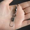 100Pcs Fishing Line Hook Connectors Round Bearing Swivels Fishing Snap Fishing Swivels Fishing Swivels with Locking Snap