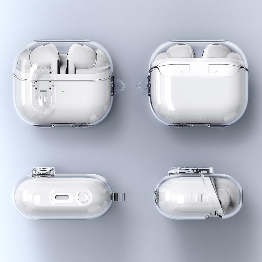 Earphone Cover For Samsung Buds 3 Pro Case Transparent Secure Lock Fundas For Samsung Galaxy Buds3 Buds 3 FE Cases Sleeve Hook