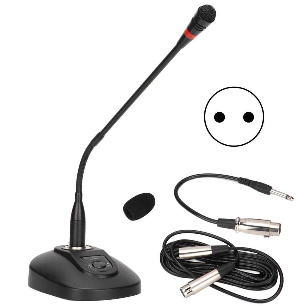 Gooseneck Wired Microphone Adjustable Desk Microphone with XLR To 6.35mm Cable for Conference