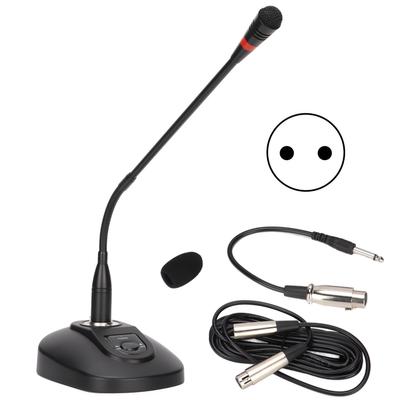 Microfono a Collo di Cigno Cablato Microfono da Tavolo Regolabile con Cavo XLR a 6,35 mm per Conferenza