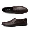 Plus Size Men's Shoes Genuine Leather Shoes Fashion Slip-on Casual Shoes British Low-Top Leather Shoes Men's Lazy Shoes