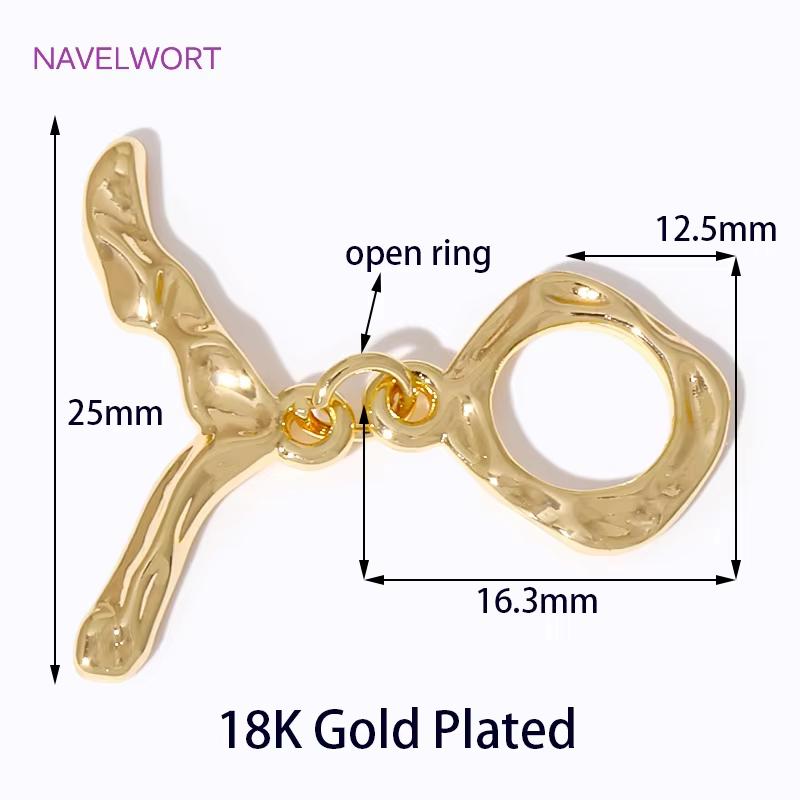 

18K Gold Plated Brass Irregular OT Clasp Toggle Clasps For Jewelry Making,Connectors For Jewelry,Accessories For Jewelry 2 pieces