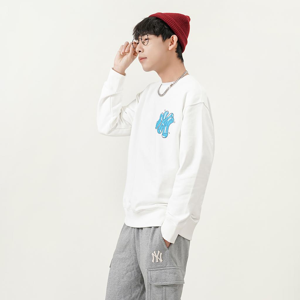 New MLB New York Yankees Sweatshirts Unisex Ivory White 3AMTL0221-50IVS