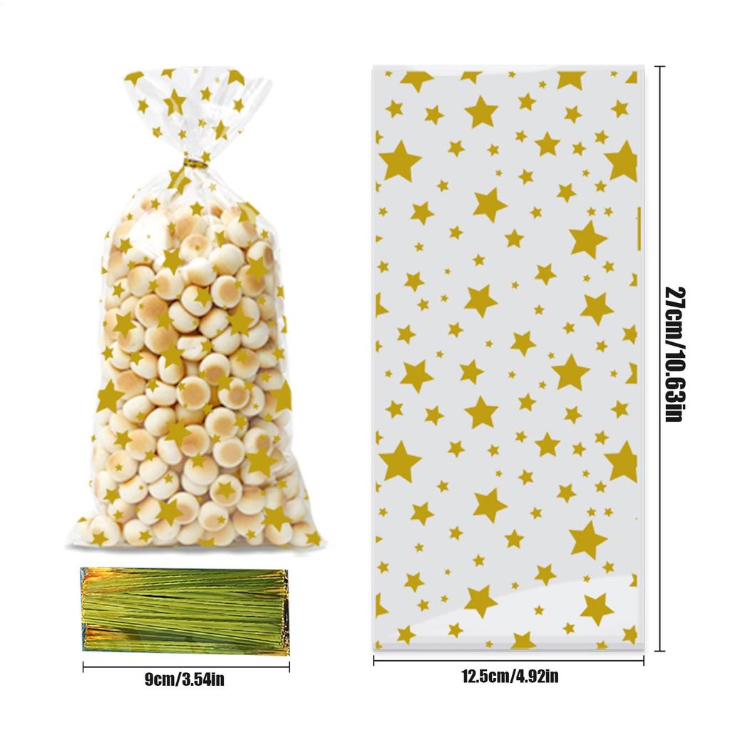 50pcs Cute Cartoon Cookie Candy Bags Star Theme Treat Pouch Gift Bags For Snake Christmas Halloween Candy Party Food Storage