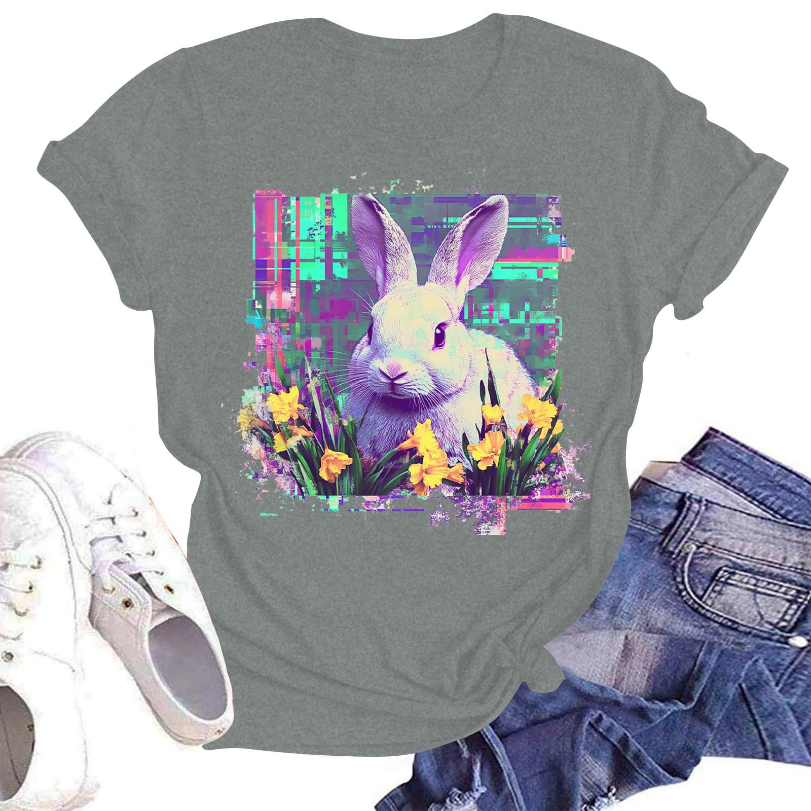 

Женская повседневная модная уличная футболка с коротким рукавом и принтом в виде Пасхи XXL