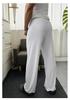 Pantaloni Pigiama Larghi Dritti da Uomo in Seta di Ghiaccio con Coulisse - Colore Unito, Taglie Forti, Abbigliamento Yoga