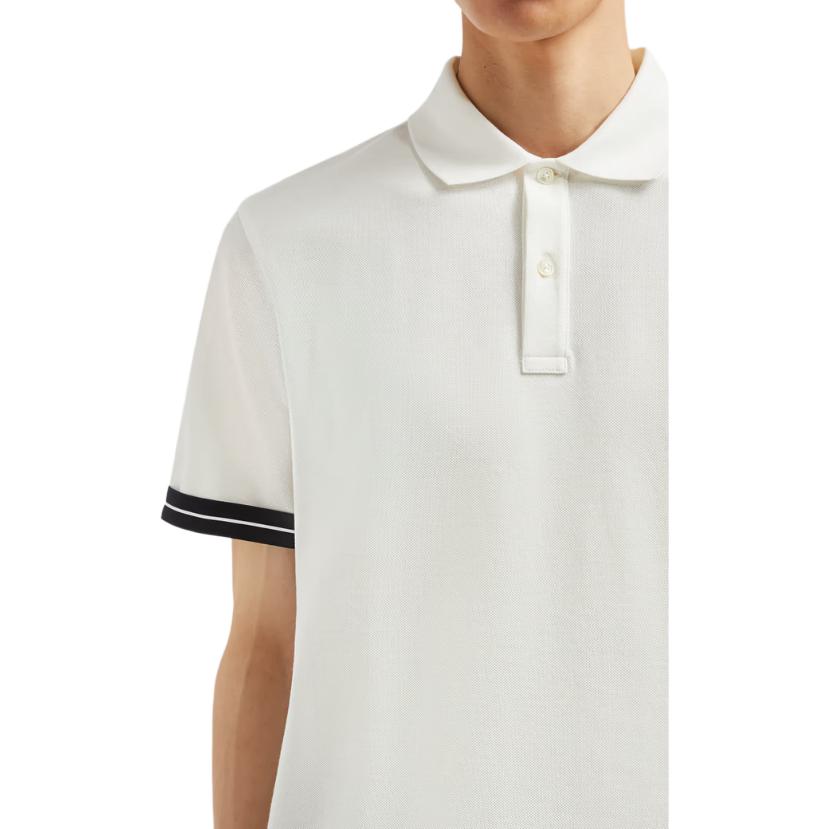 Moncler Polo à manches courtes logo gaufré SS25 Homme tops Blanc K1-091-8A00027-89ALK-034