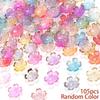 25/55/105pcs Acrylic Cherry Blossom Beads, Flower Shaped Spacer Beads, Five Petal Flower Beads DIY Summer Beach Ankle Bracelet Earrings Keychain