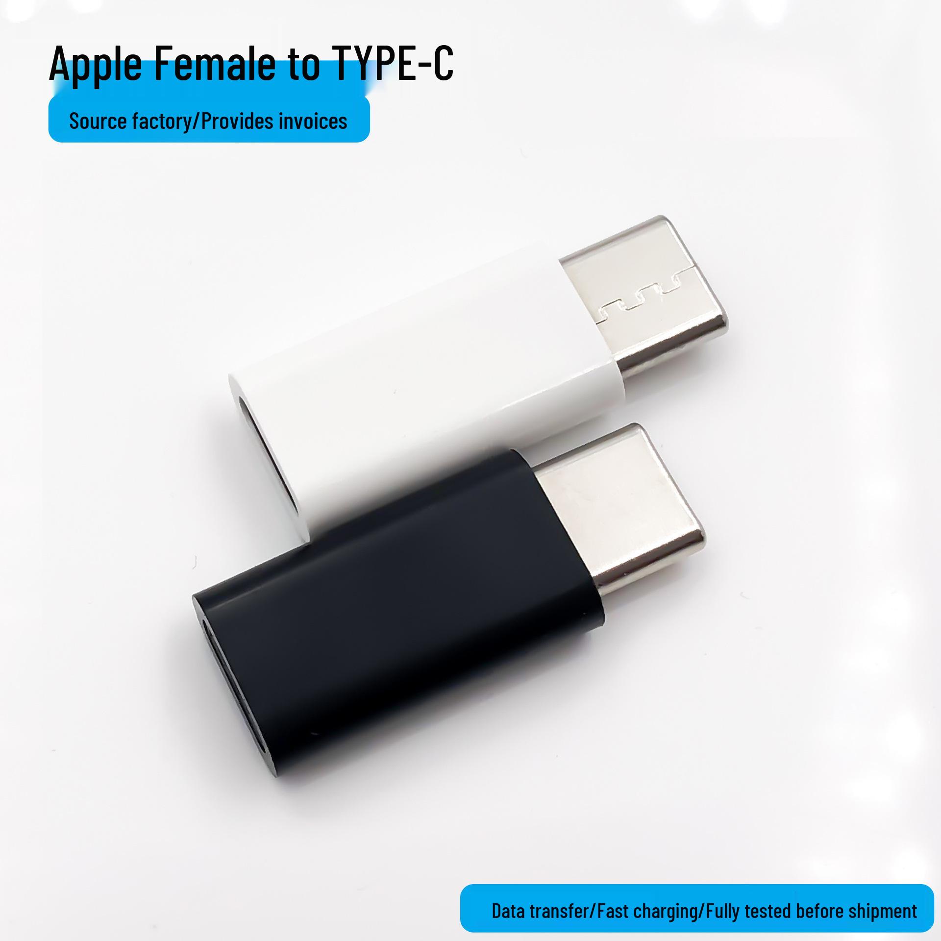 

iPhone to Type-C Lightning Adapter - Fast Charging Data Converter for Apple and Huawei A7 Black