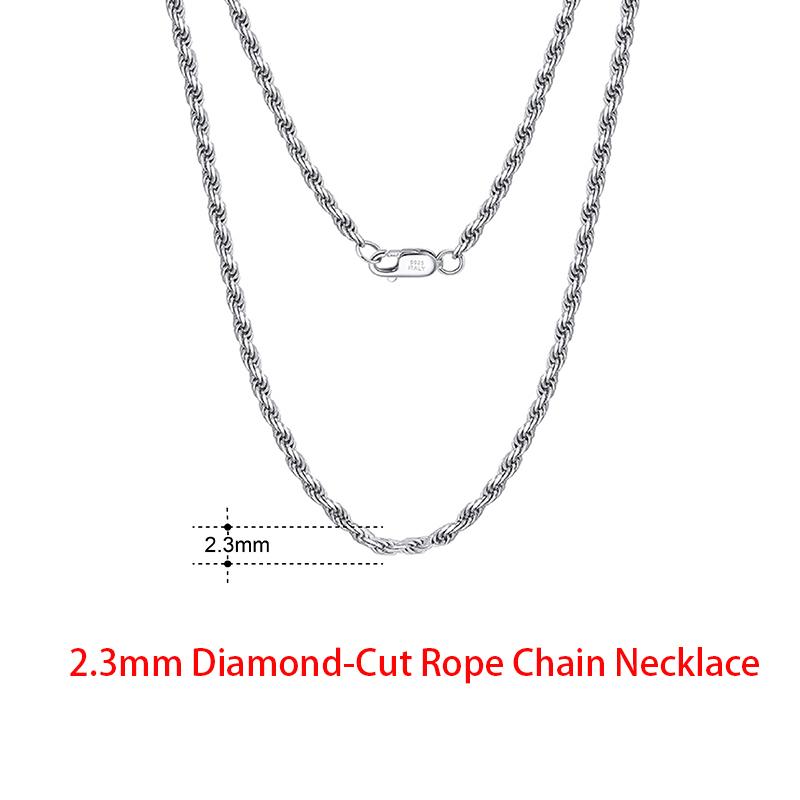 Rinntin Zinc Alloy Sterling Zinc Alloy Italian 2.6/3.7/5.0mm Flat Mariner Chain Necklace for Women Men Fashion Neck Chain Zircon SC78