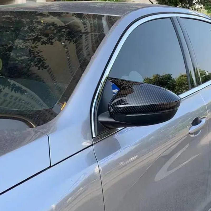 For Peugeot 208 - Peugeot 308 2014- 508 2008 Rearview Side Mirror Cover Wing Cap Sticker Exterior Case Trim Carbon