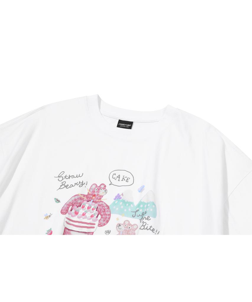 CPGN STUDIO Dtp Cake Bear Short Sleeve T-Shirt White