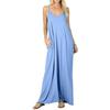 Women's Solid Color Loose Pocket Long Skirt Pure Color Loose Pockets Long Dress