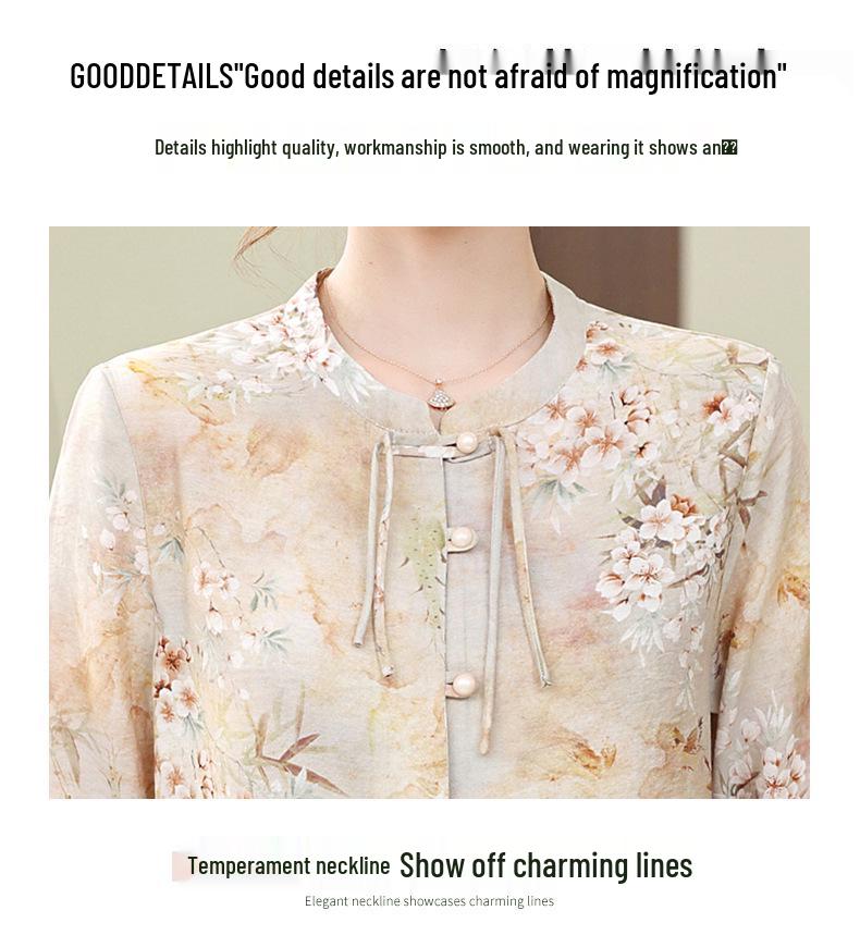 2026 Summer Chiffon Cardigan: Stylish Short-Sleeved Shirt for Middle-Aged and Elderly Women