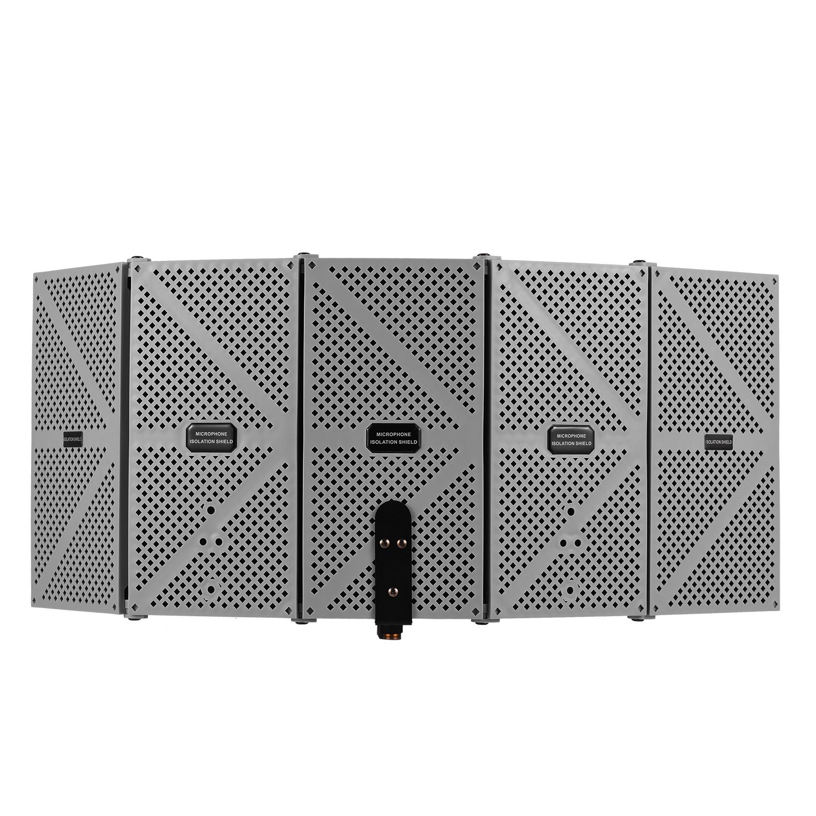 

5-дверный профессиональный студийный микрофонный изоляционный экран складной поп-фильтр микрофонный ветрозащитный экран с EVA высокой плотности серый