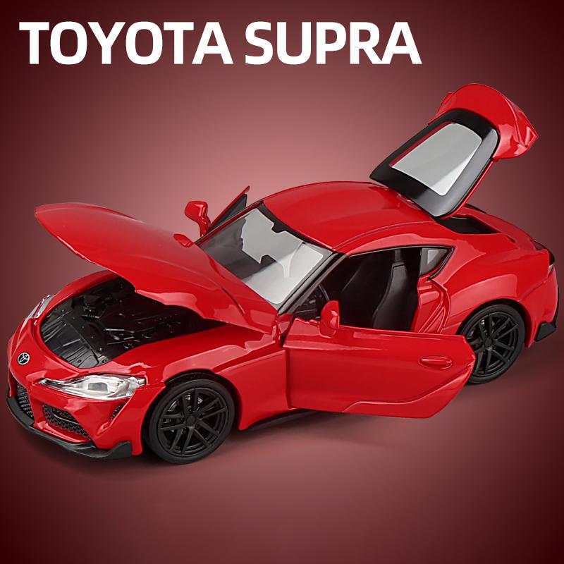 1/32 Toyota Supra GR Fast & Furious Supercar Alloy Car Model Sound and Light Pull Back Children's Toy Collectibles Birthday Gift