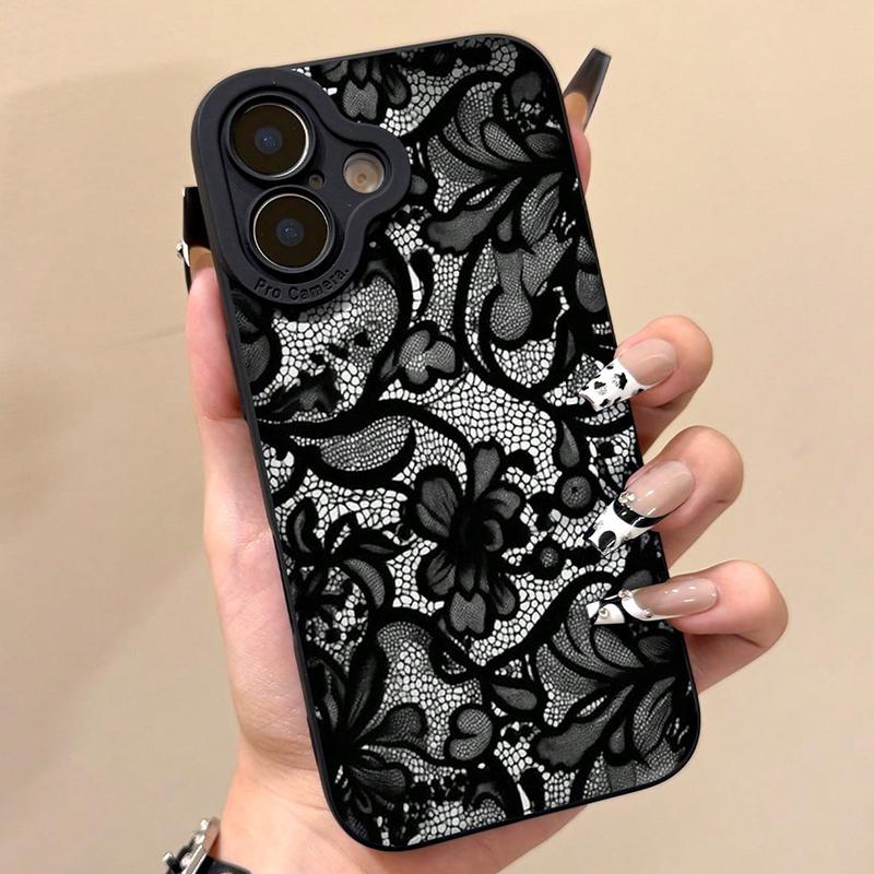 

Detailed Lace Floral Pattern Phone Case For iPhone 17e 17 16e 16 15 14 13 12 11 Mini Air Pro Max X XR XSMax Plus Soft Back Cover iPhone 16e 17e