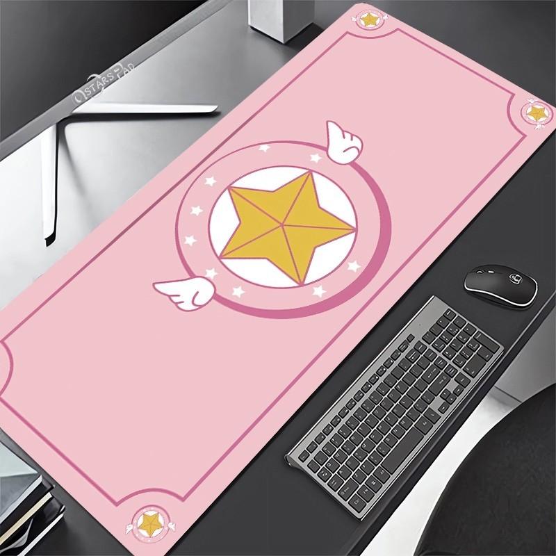 Pink Cardcaptor Sakura Large Deskmat Kero Washable Pink Magic Wand Circel Mouse Pad Anime Rubber Playmat Cartoon G